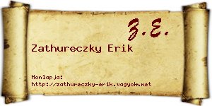 Zathureczky Erik névjegykártya